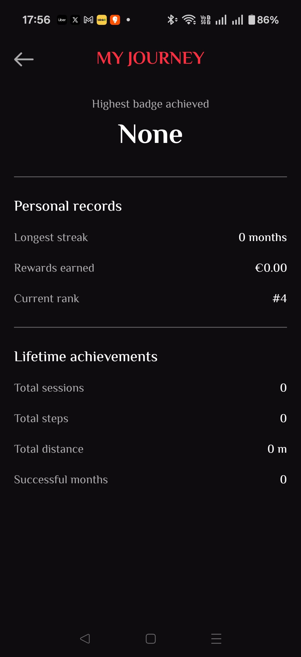 Spartan app Identity screen